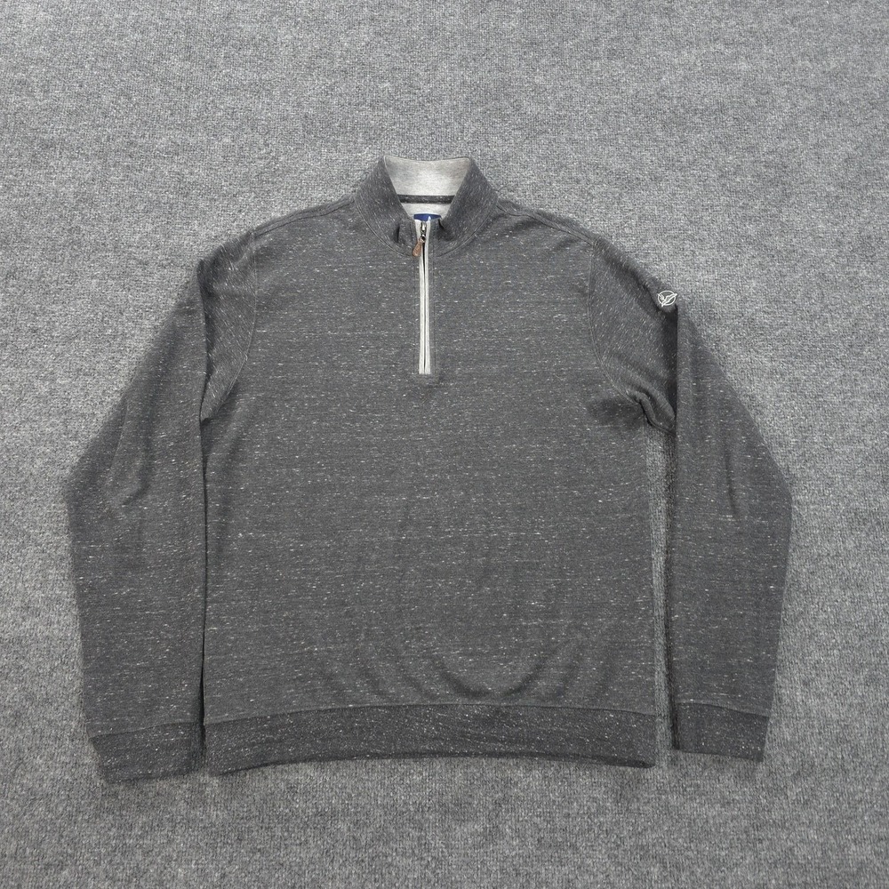 Johnnie O Sweatshirt Mens Medium Gray Sully 1/4 Zip Mock Neck Pullover Golf